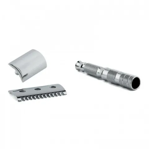 Maszynka do golenia na żyletki Merkur Solingen Travel Razor 985000 w skórzanym etui