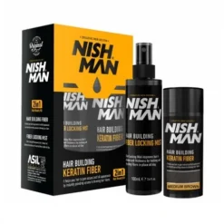 Włókna keratynowe do zagęszczenia włosów Nishman Hair Building Keratin Fiber Medium Brown 20g + 100ml