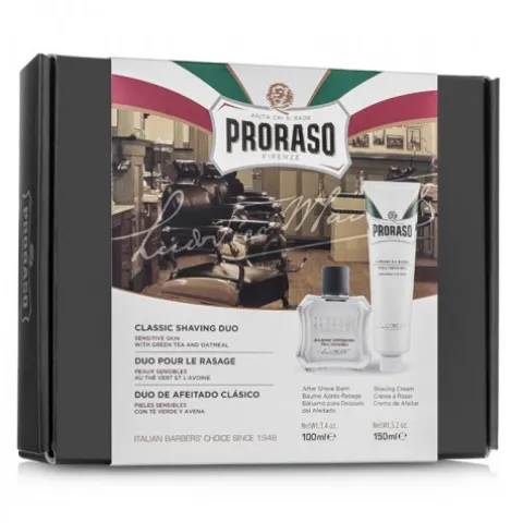 Zestaw do golenia Proraso Duo Pack Tube + Balm Sensitive
