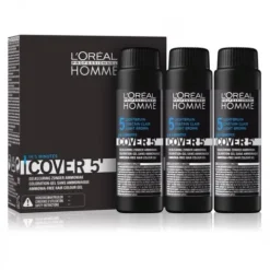 Zestaw koloryzujący do siwych włosów poziom 5 L’Oréal Professionnel Homme Cover 5' Light Brown 3 x 50 ml
