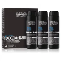 Zestaw koloryzujący do siwych włosów poziom 7 L’Oréal Professionnel Homme Cover 5' Blonde 3 x 50 ml
