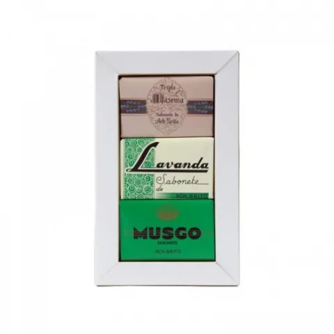 Zestaw mydeł Ach. Brito Historical Soaps 3 x 90 g (Triple Alfazema, Lavanda, Musgo)